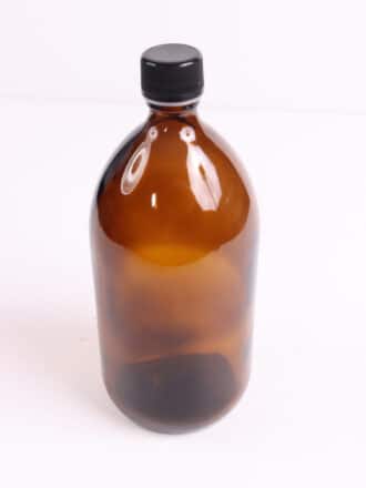 בקבוק זכוכית חום 1000 מ"ל+פקק 28 שמרן